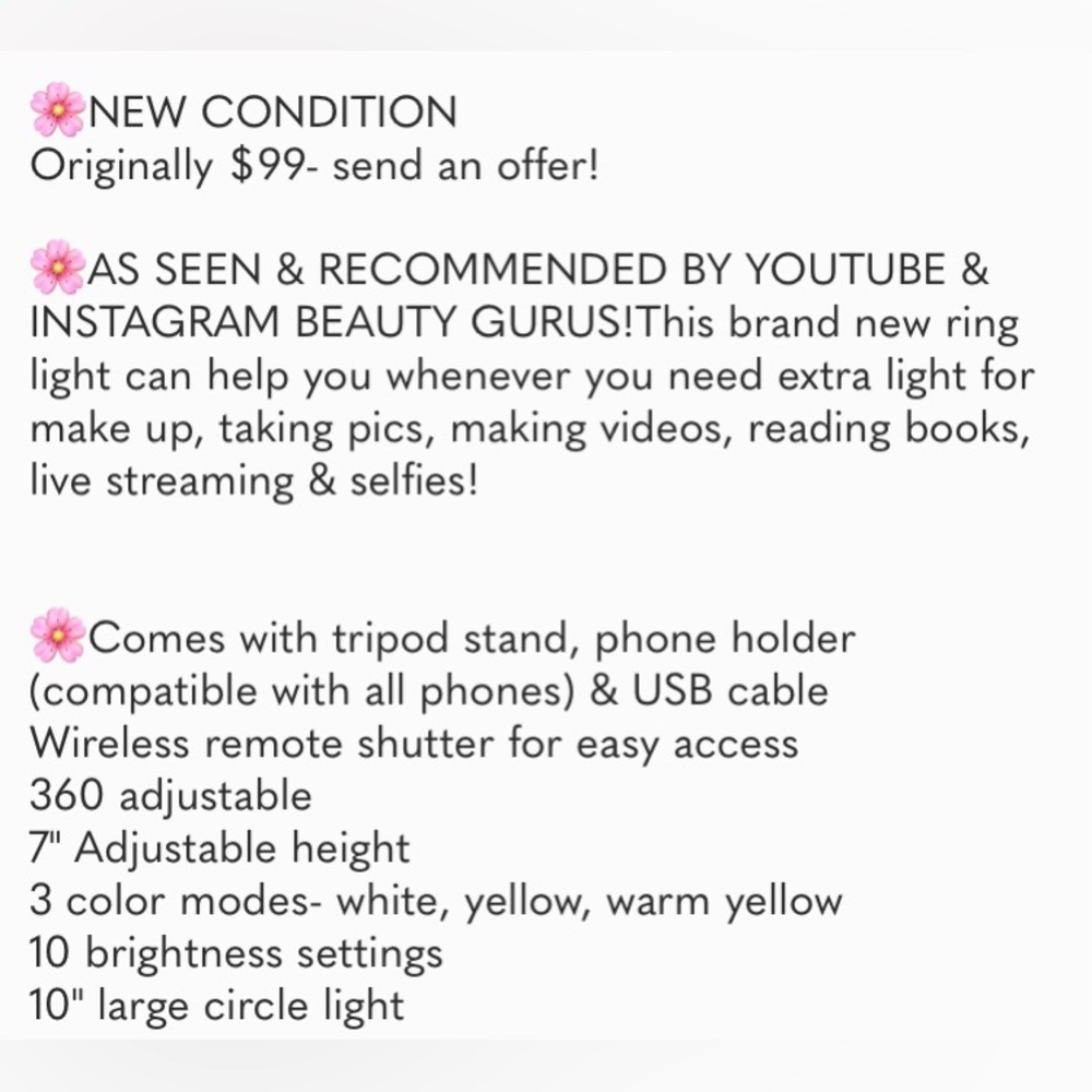Ring Light for TikTok/Blog/Streaming/Youtube/Selfie/Makeup Routine/Photoshoot - Picture 13 of 13